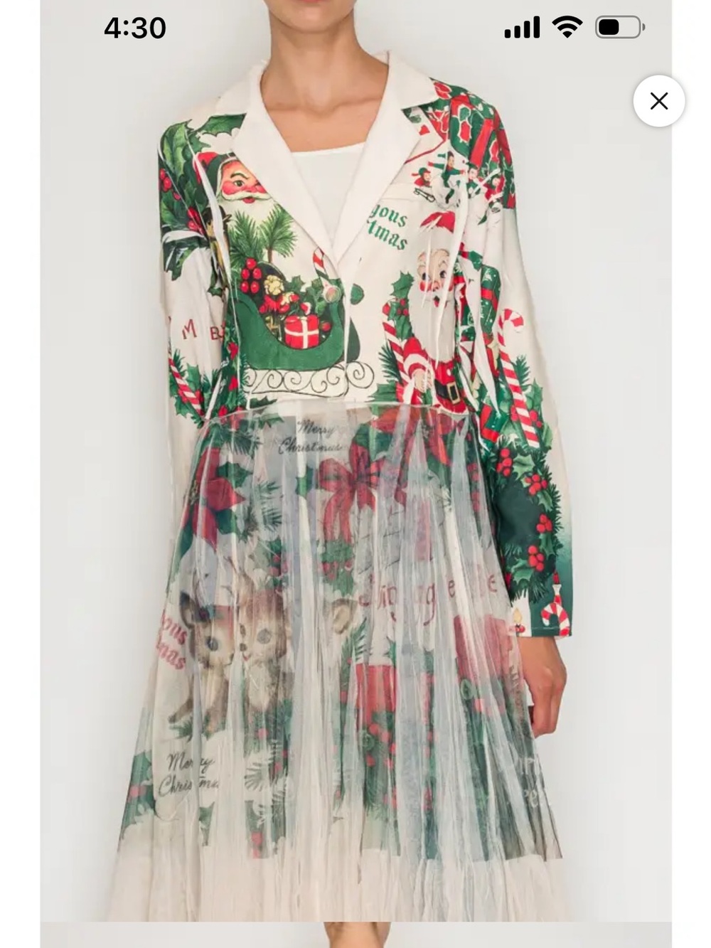 NWT Origami Christmas Holiday Tulle Duster